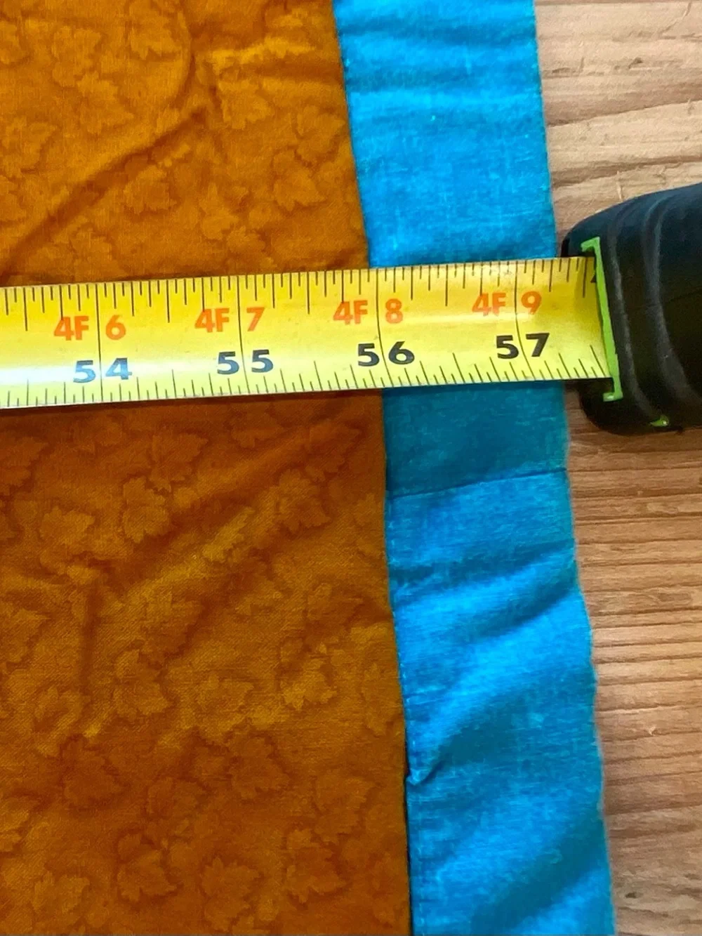 Quilt Patchwork Throw Asian themed Turquoise-Trim Mustard